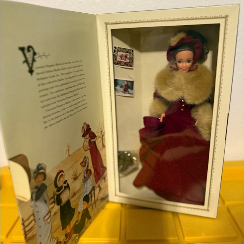 Vintage Barbie Doll in Burgundy Dress